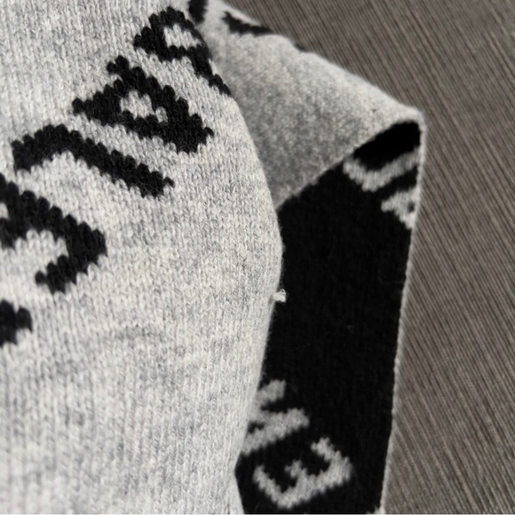 BALENCIAGA ALLOVER LOGO SCARF GREY/BLACK - Picture 10 of 11